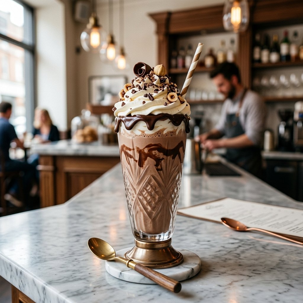 Milkshake premium artesanal con ingredientes frescos locales en Blend Café